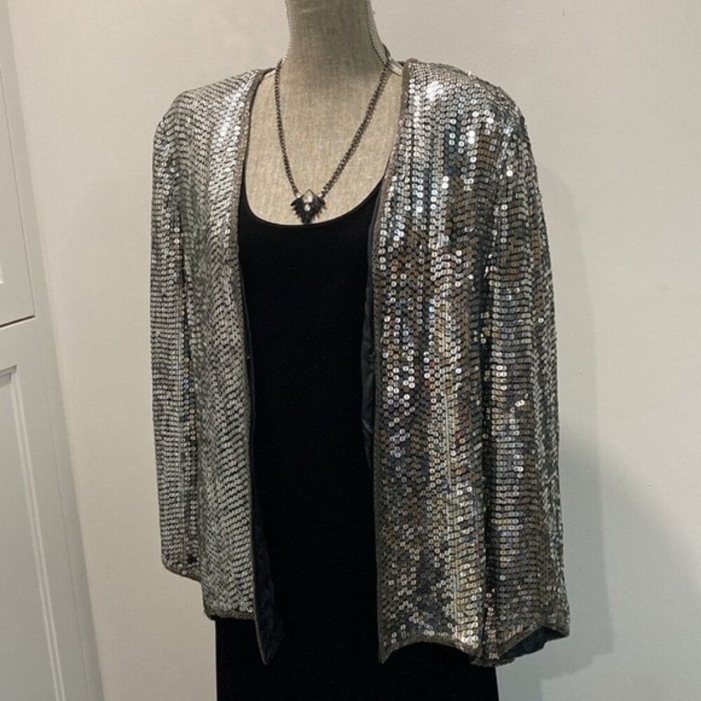 Vintage Sequin Jacket Size Large - image 8